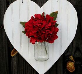 heart shaped mason jar valentines door hanger valentinesday, crafts, seasonal holiday decor, valentines day ideas