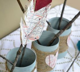 reuse old tin cans to create valentine s decor, crafts, repurposing upcycling, seasonal holiday decor, valentines day ideas