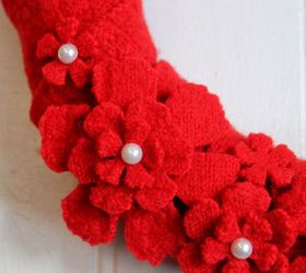 vintage valentine sweater wreath, crafts, seasonal holiday decor, valentines day ideas, wreaths