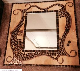 a diy mosaic mirror that only looks expensive, crafts, wall decor, Third step