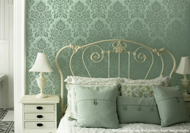 Diy Vintage Style With The Antoinette Damask Stencil Hometalk