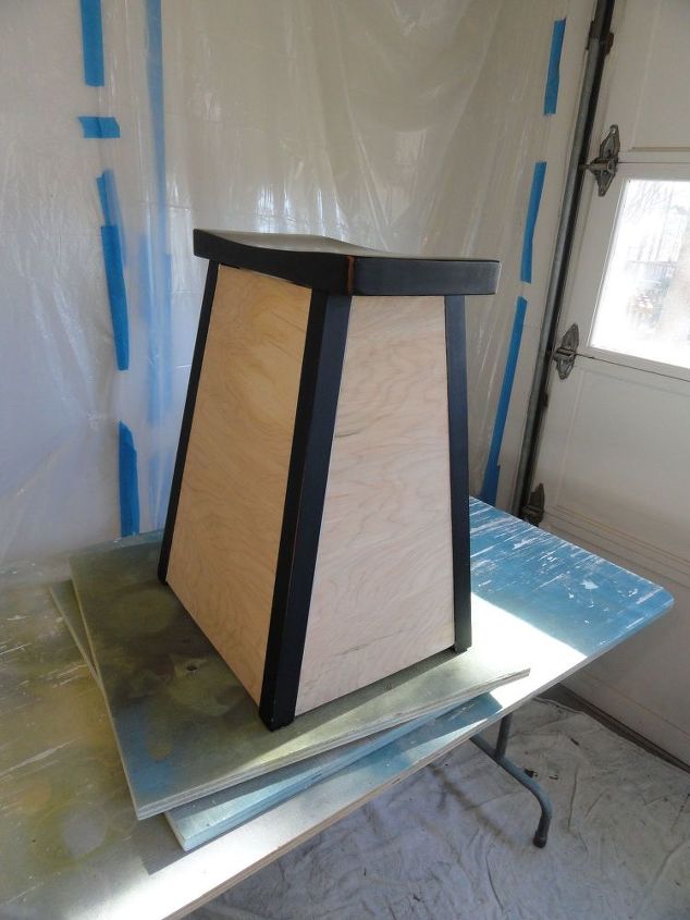 mini librera mesa auxiliar estacin de carga desde un taburete, Luan en la espalda y los lados