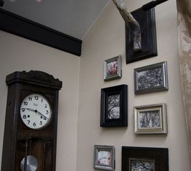 framed driftwood hung on the wall like an antler, crafts, living room ideas, wall decor