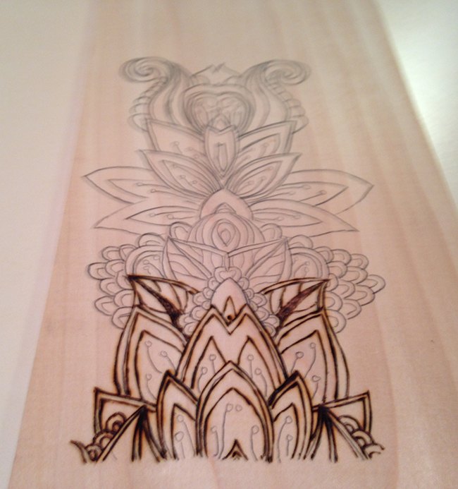 coloring book patterns on wood, crafts, woodworking projects, Woodburn the design following transfer lines