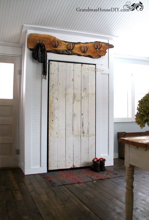 covering up our incredible eye sore barn door closet, closet, diy, doors, outdoor living, woodworking projects