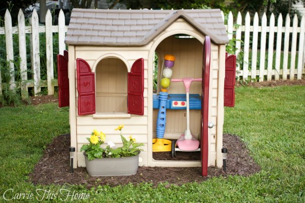 quick and easy playhouse makeover, outdoor furniture, outdoor living, painted furniture
