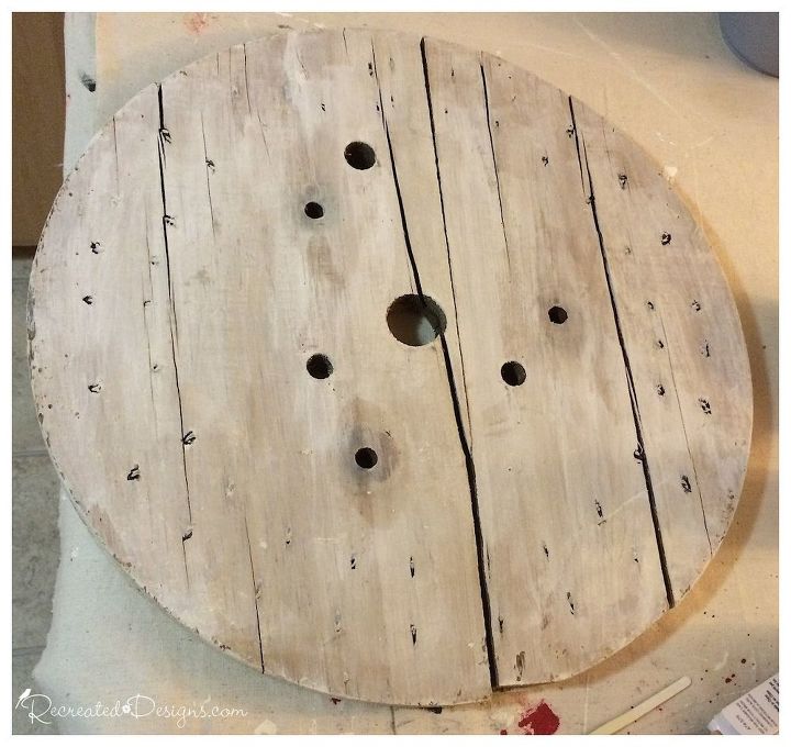 turning an old wooden spool into art, repurposing upcycling, wall decor, woodworking projects