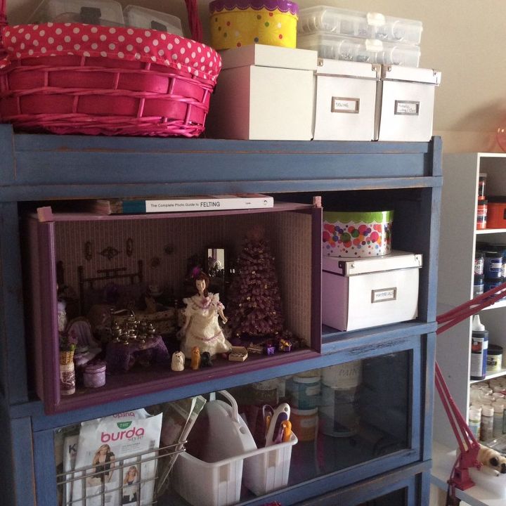 craftroom office is finally done big reveal, craft rooms, home office, Family Heirloom antique librarian case