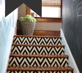 diy chevron painted stairs, painting, stairs
