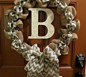 diy chevron burlap wreath, crafts, wreaths