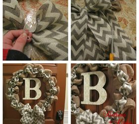 diy chevron burlap wreath, crafts, wreaths