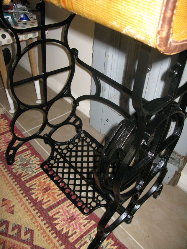old sterling treadle sewing machine revamped to hall table