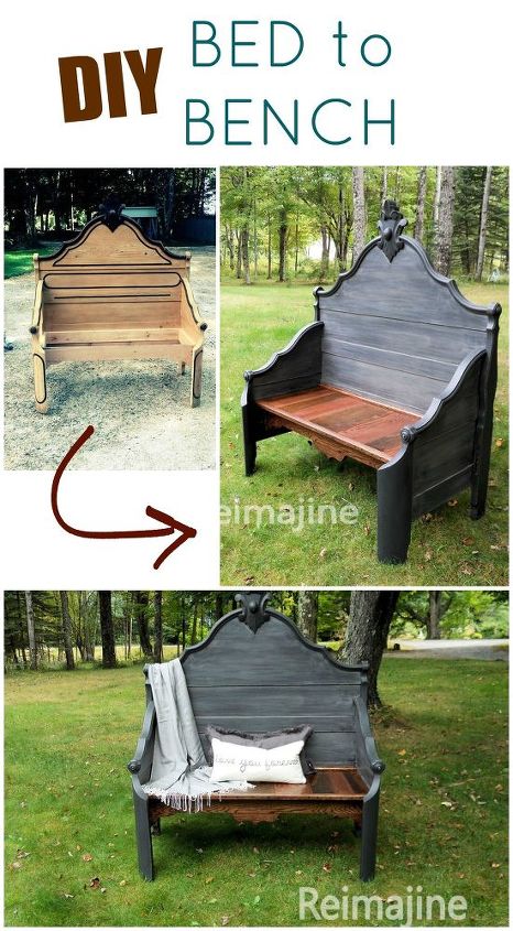 diy bed to bench, diy, how to, outdoor furniture, painted furniture, repurposing upcycling