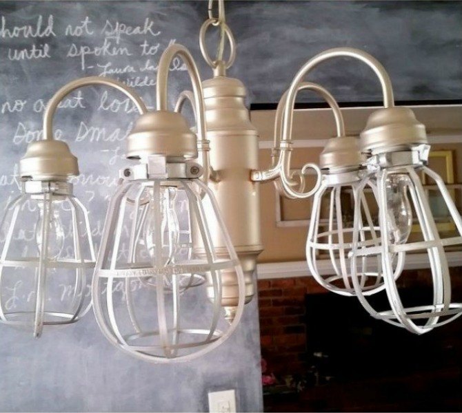 s 15 expensive looking lighting ideas that might surprise you, lighting, repurposing upcycling, Spray paint cheap plastic light cages