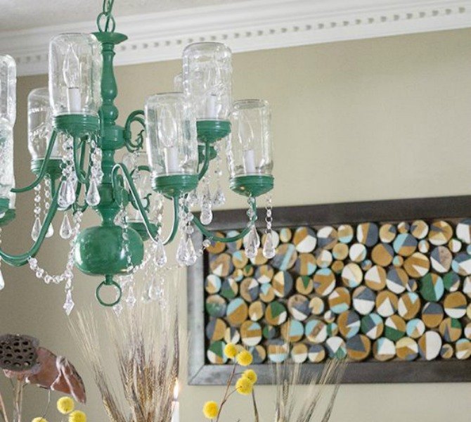 s 15 expensive looking lighting ideas that might surprise you, lighting, repurposing upcycling, Make a chandelier pop with mason jars