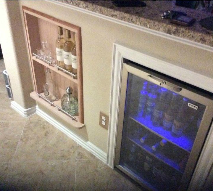 17 little known ways to use your wasted wall space, Add a wine fridge or shelf to an island wall