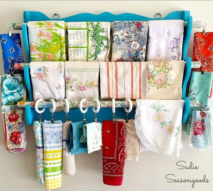 17 little known ways to use your wasted wall space, Hang a thrift store rack for towels or fabric