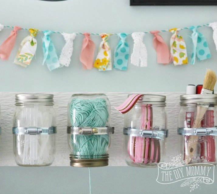 17 little known ways to use your wasted wall space, Put pipe clamps and mason jars everywhere