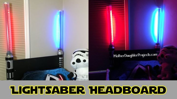 lightsaber headboard, bedroom ideas, diy, lighting, woodworking projects