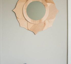 anthropologie inspired lotus mirror, wall decor, woodworking projects