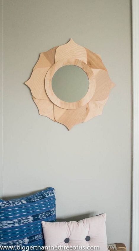 anthropologie inspired lotus mirror, wall decor, woodworking projects