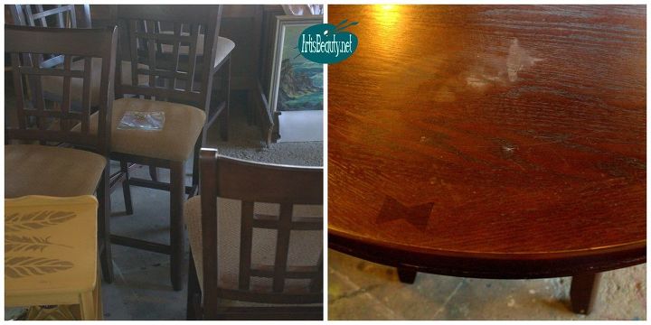 fixer upper inspired pub table and chairs makeover, painted furniture