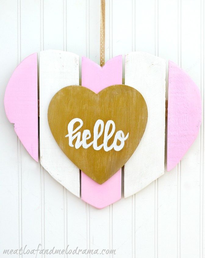 diy heart door hanger, crafts, seasonal holiday decor, valentines day ideas, woodworking projects