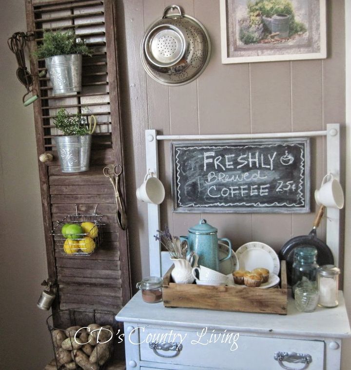 re purposing a vintage shutter, kitchen design, repurposing upcycling