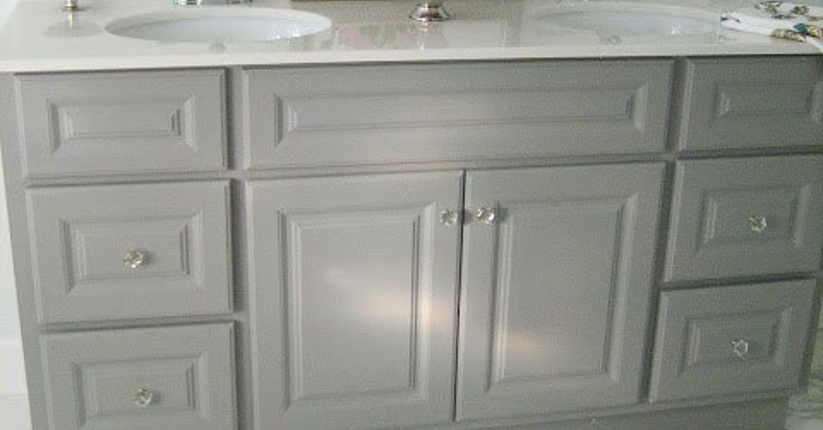 Diy Custom Gray Painted Bathroom Vanity From A Builder