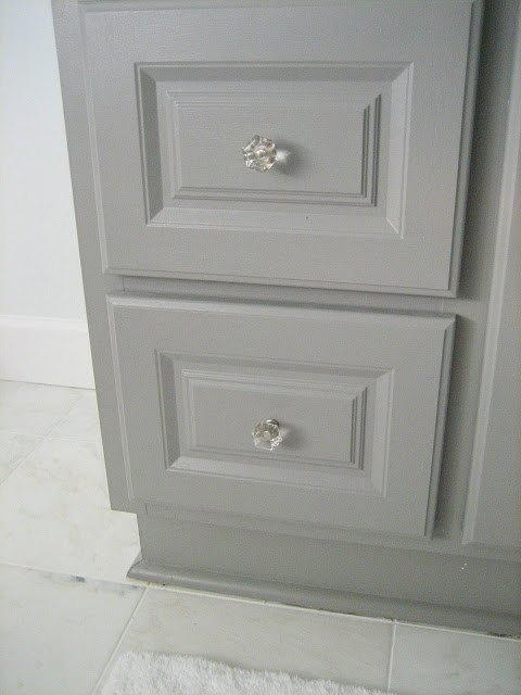 Diy Custom Gray Painted Bathroom Vanity From A Builder
