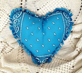 easy no sew bandana heart pillow, crafts, seasonal holiday decor, valentines day ideas