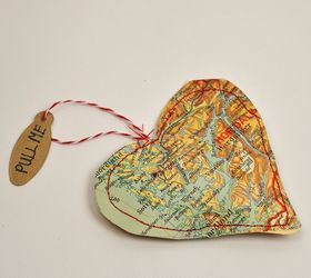 upcycle old maps into personalised heart treat bags for valentines, crafts, repurposing upcycling, seasonal holiday decor, valentines day ideas