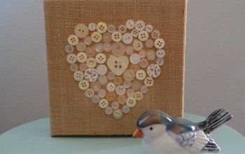 Buttons & Burlap Heart Sign in 3 Easy Steps! #ValentinesDay