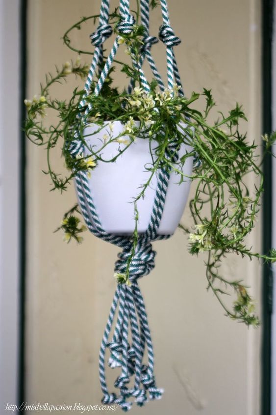 diy chunky rope pot plant hanger, container gardening, gardening, how to