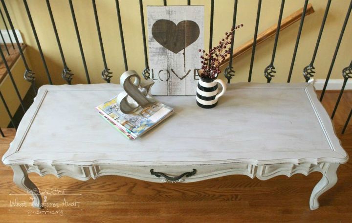 thrift store treasure chalky paint coffee table, chalk paint, painted furniture