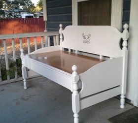 50 s headboard converted into a bench, diy, outdoor furniture, painted furniture, repurposing upcycling, woodworking projects
