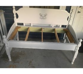 50 s headboard converted into a bench, diy, outdoor furniture, painted furniture, repurposing upcycling, woodworking projects