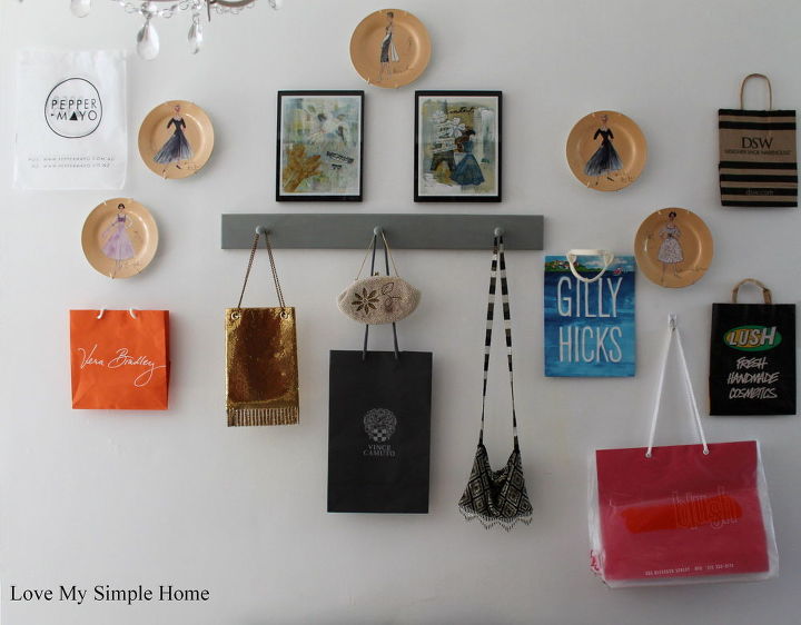 shopping bag inspired gallery wall kidspace, bedroom ideas, repurposing upcycling, wall decor