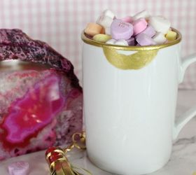 diy gold lips coffee mug for valentine s, crafts, seasonal holiday decor, valentines day ideas
