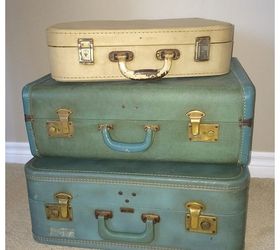 vintage suitcase side table, diy, painted furniture, repurposing upcycling, rustic furniture