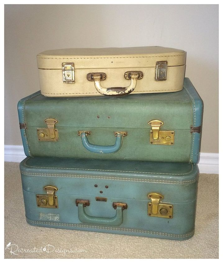 vintage suitcase side table, diy, painted furniture, repurposing upcycling, rustic furniture