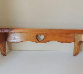 Wood shelf deals with heart cutout