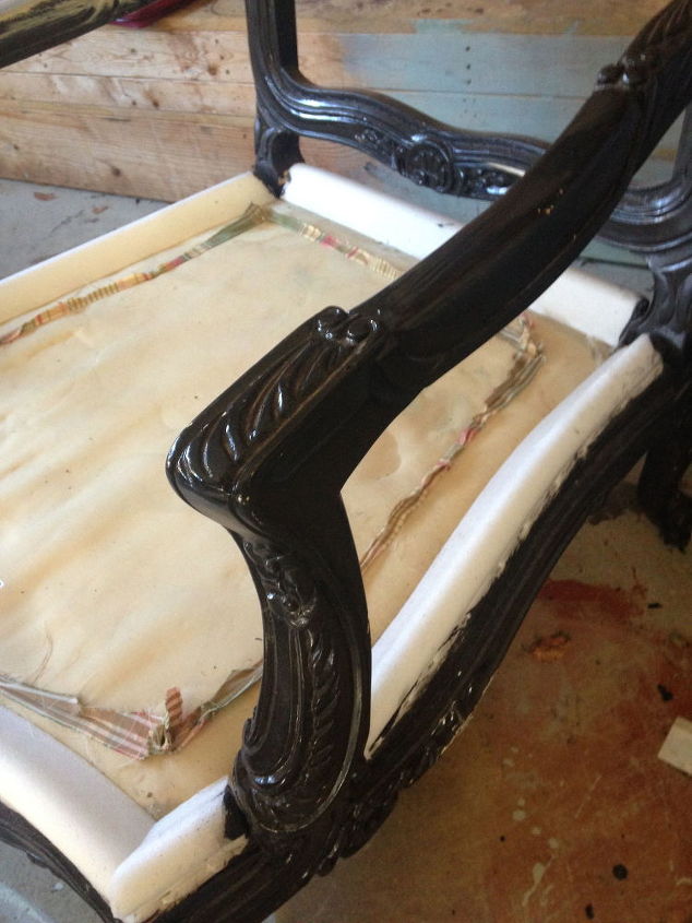 re creating a european finish for these painted black bregere chairs, chalk paint, diy, painted furniture, reupholster