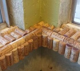 corks for an awkward formica windowsill space, repurposing upcycling, window treatments, windows