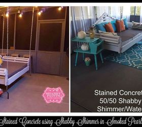 diy stained concrete using shabby paints, concrete masonry, diy, painting, porches
