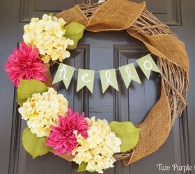 hello spring diy wreath, crafts, seasonal holiday decor, wreaths