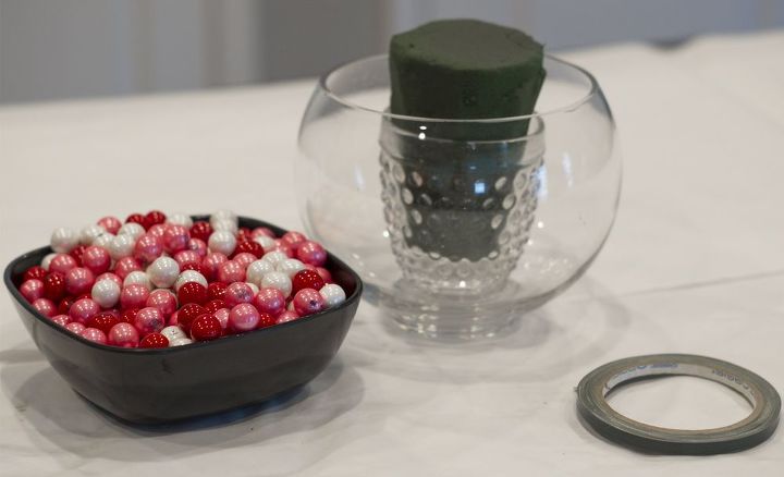 diy bubblegum bowl valentine centerpiece, flowers, seasonal holiday decor, valentines day ideas