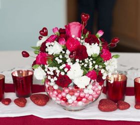 diy bubblegum bowl valentine centerpiece, flowers, seasonal holiday decor, valentines day ideas