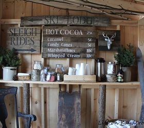 creating an adirondack style hot cocoa bar, diy, entertainment rec rooms, outdoor furniture, outdoor living, seasonal holiday decor, woodworking projects