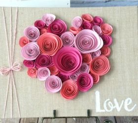 s 21 romantic heart decorations you might want to leave up all year, valentines day ideas, wall decor, Roll craft paper into a flowery design
